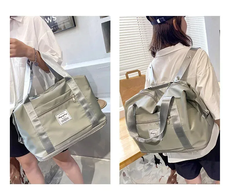 sacs de voyage à double dos extensibles de grande capacité, sac de rangement de bagages, sac à main étanche et pliable, sac de rangement pour vêtements de voyage