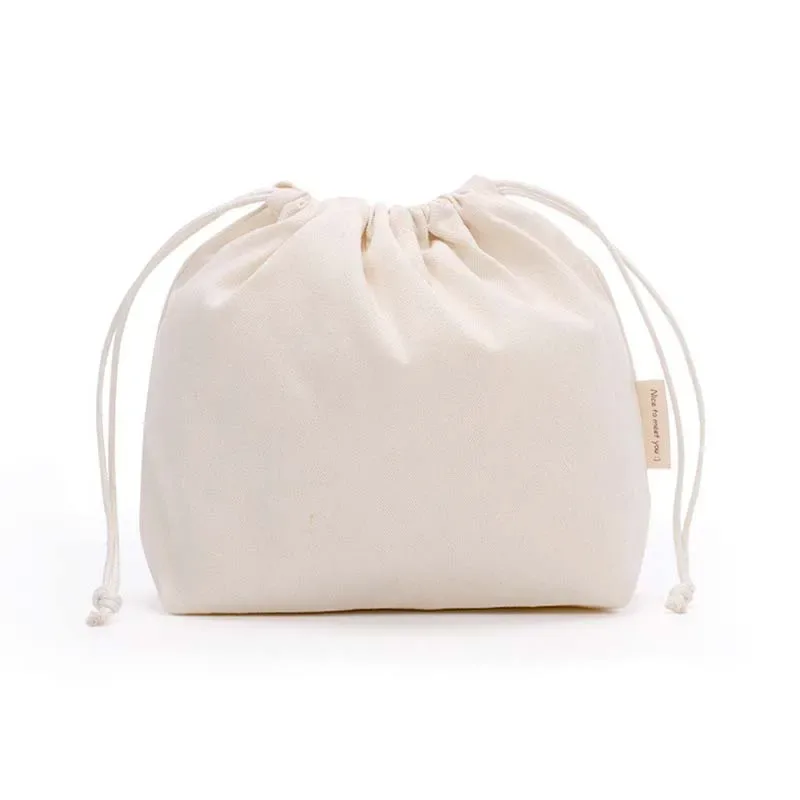 sacs à provisions en toile réutilisables pour femmes, sac de rangement de voyage, fourre-tout en coton, poudres à bijoux, poches à soupe, proximité solide, 27x20cm