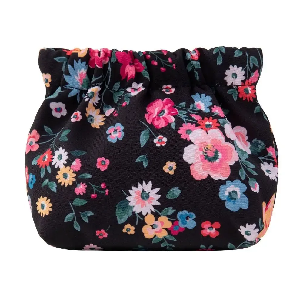 petite pochette à fleurs, trousse de maquillage, motif cerise mignon, porte-monnaie imprimé, sac de rangement auto-fermant pêche, pour voyage