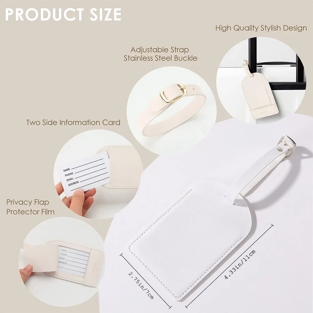 étiquette de bagage monogramme personnalisée en cuir pu pour valise, étiquettes de sac à main, sac de voyage, étiquette de valise, meilleur cadeau
