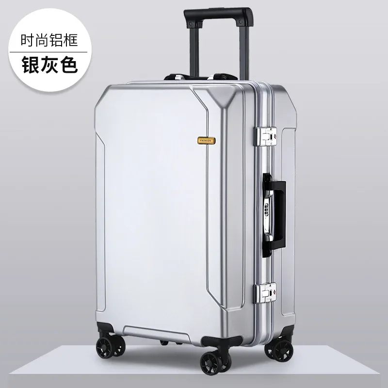 valise à roulettes avec cadre en aluminium pour hommes et femmes, bagages de voyage, petite cabine, 24 po, 20 po, tendance de la mode, nouveau
