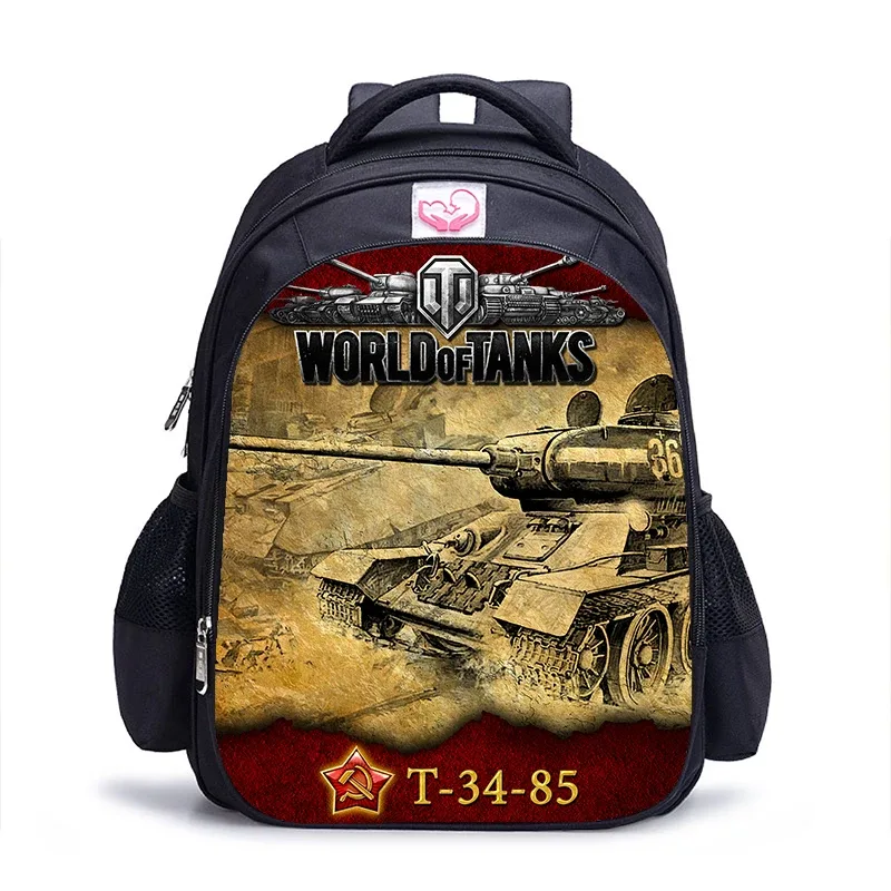 sac à dos de jeu du monde des chars pour enfant et adolescent, 16 pouces, pour livre, garçons et garçons