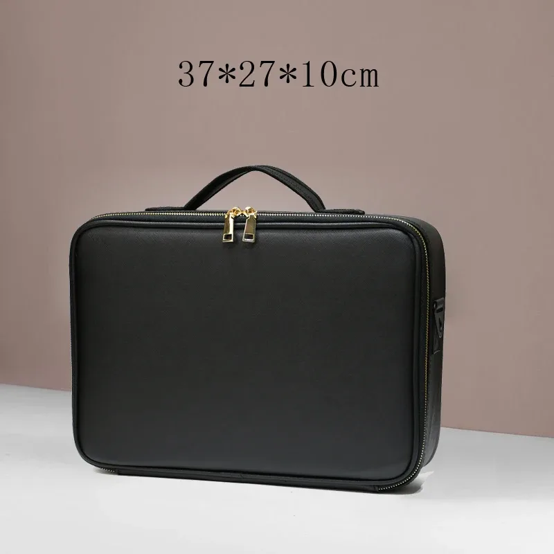 sac de maquillage de beauté en cuir pu, nécessaire, étanche, nouvelle trousse de maquillage de grande capacité, sac à cosmétiques professionnel