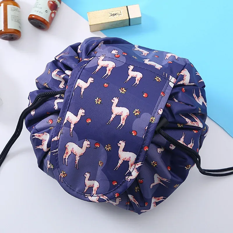 sac à cosmétiques à cordon de serrage pour femmes, sac de rangement de voyage, sac de maquillage, organisateur, pochette de maquillage portable étanche, trousse de toilette et de beauté