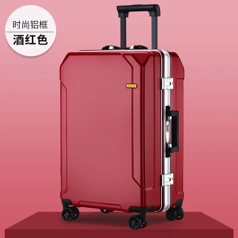 valise à roulettes avec cadre en aluminium pour hommes et femmes, bagages de voyage, petite cabine, 24 po, 20 po, tendance de la mode, nouveau
