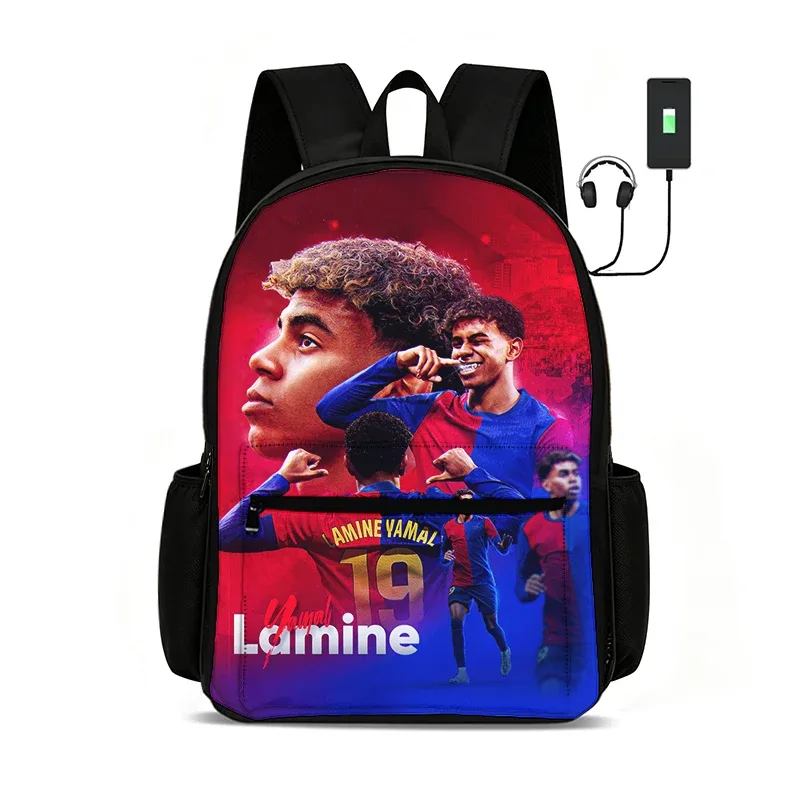 sac à dos football star l-lamin yamal, sacs d'école, de voyage, de grande capacité, sacs de sport, sacs à dos pour étudiants