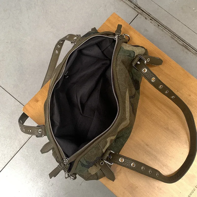 sac à main camouflage de marque pour femme, grande capacité, en toile, sac à bandoulière pour le quotidien, sac de voyage pour femme, sac de bras