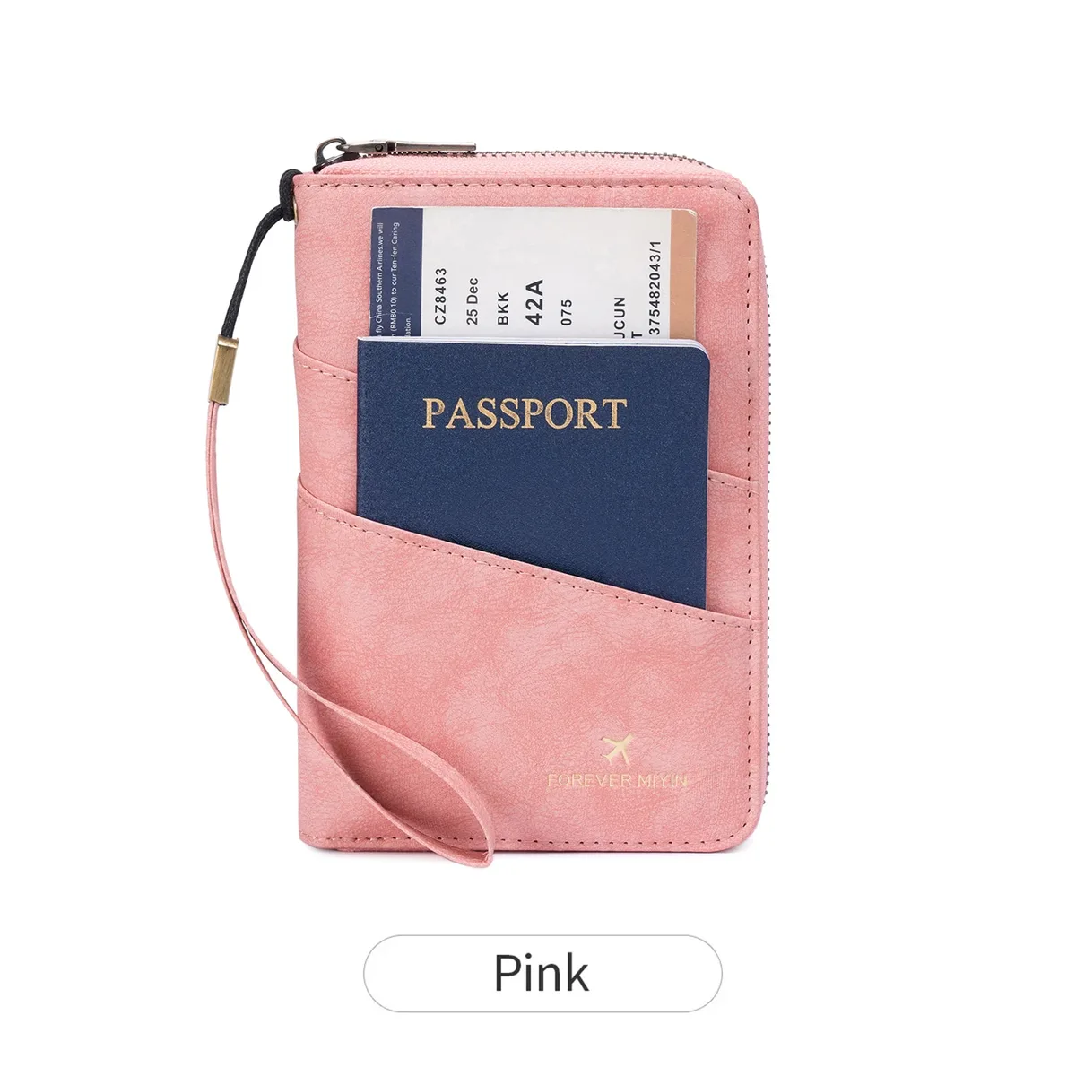 porte-passeport multifonctionnel antivol rfid pour femme, sac de rangement portable à fermeture éclair, porte-passeport avec poche cachée pour airtag