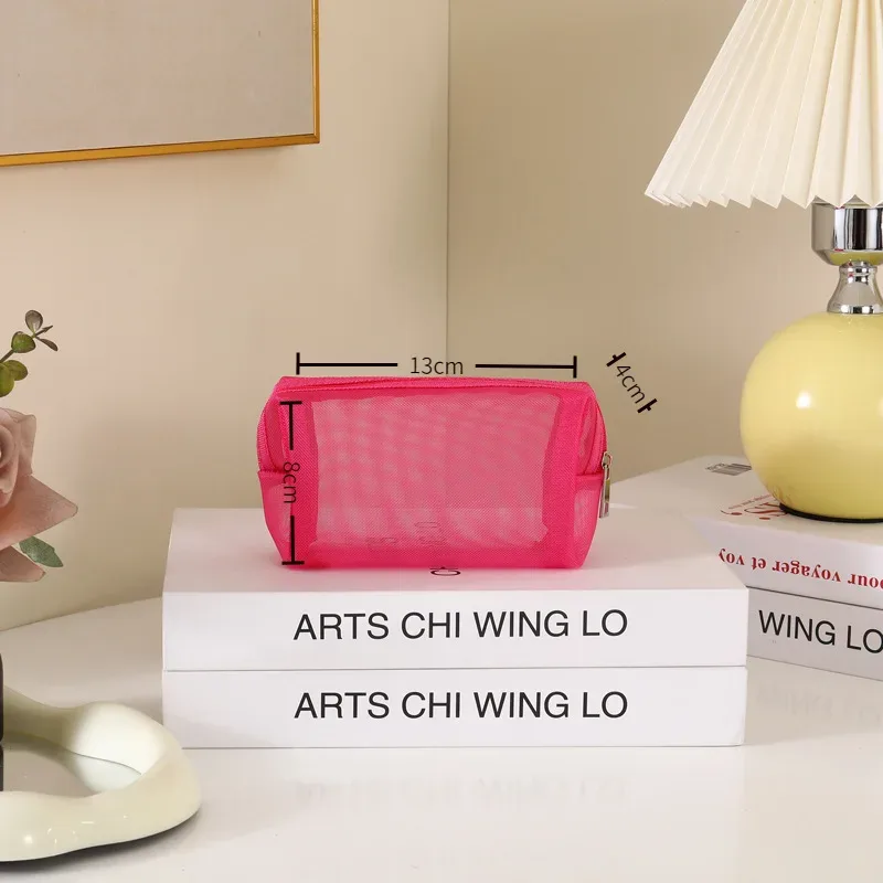 sac à cosmétiques rouge pour femmes et hommes, 1 pièce, organisateur de voyage transparent, petits et grands sacs de toilette noirs, pochette de maquillage
