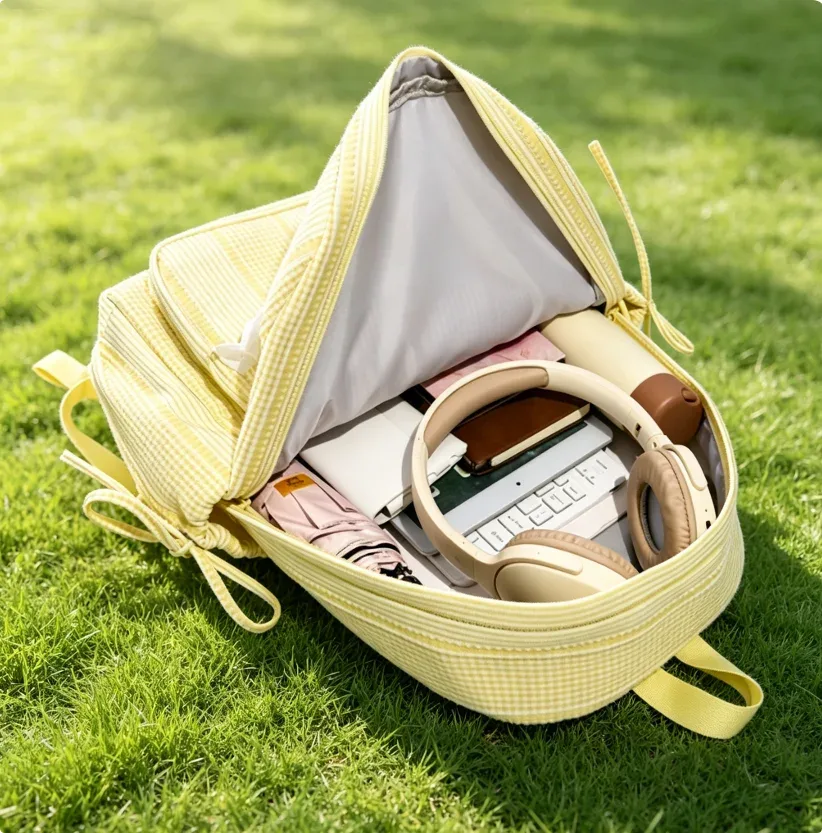 sac à dos personnalisé, sac à dos simple et décontracté à rayures, sac à dos pour étudiantes, sac à dos pour les trajets quotidiens et les voyages.