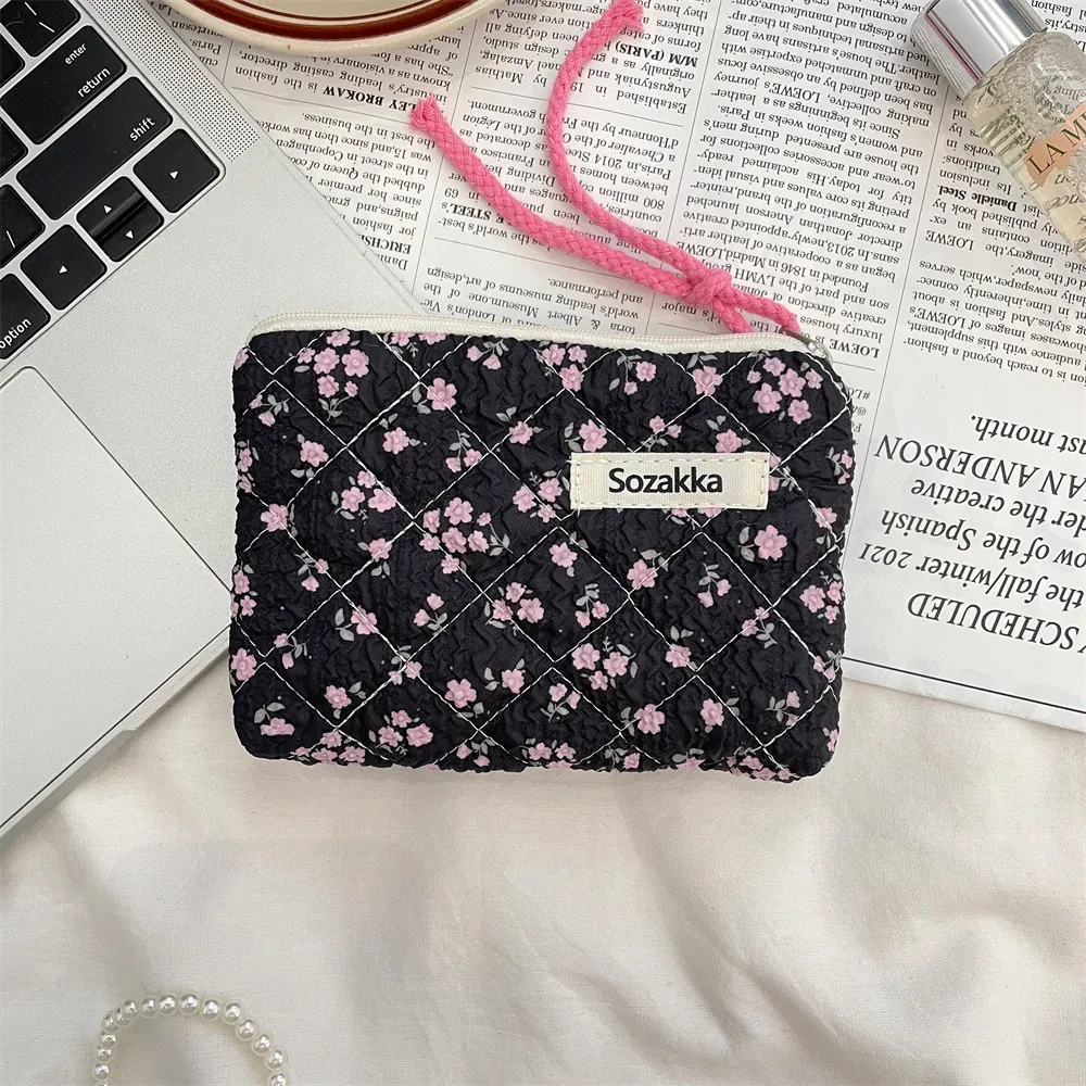 petit sac de rangement portable pour cosmétiques, sac à main de voyage mignon, rouge à lèvres, carte d'écouteur, mini sac à main de maquillage, poudres, trousse de maquillage