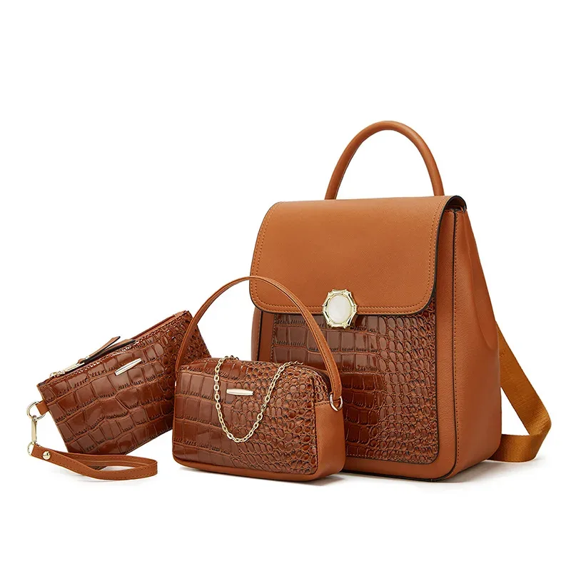 sac dos cuir synthétique motif crocodile couleur noir beige bleu marron rose voyage femme scolaire ultralight