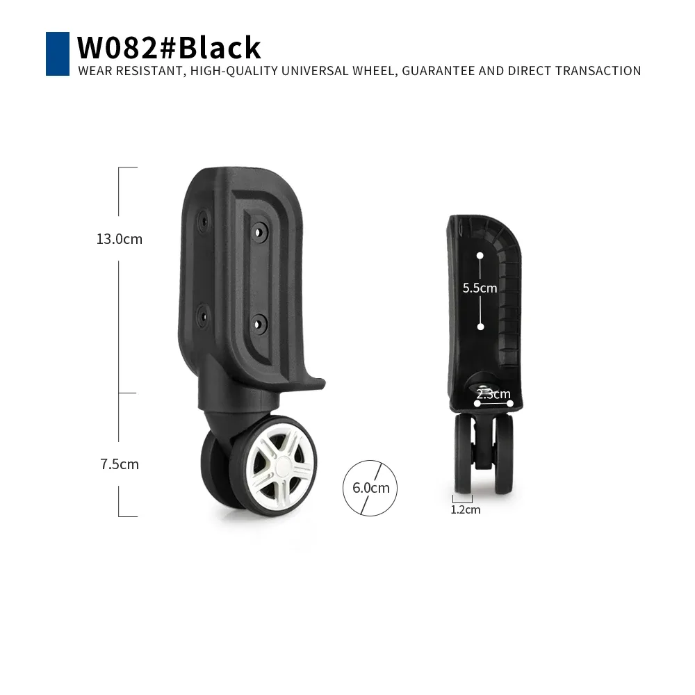 rouleau universel bagage nylon noir froissé structure robuste vis métalliques roulement précision mobilité fluide remplacement accessoire voyage