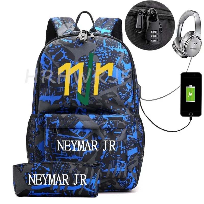 sac à dos neymar imprimé usb pour adolescents, sac à bandoulière pour ordinateur portable, sac à dos à la mode pour filles et garçons, sacs à dos pour lycée, mochilas de voyage