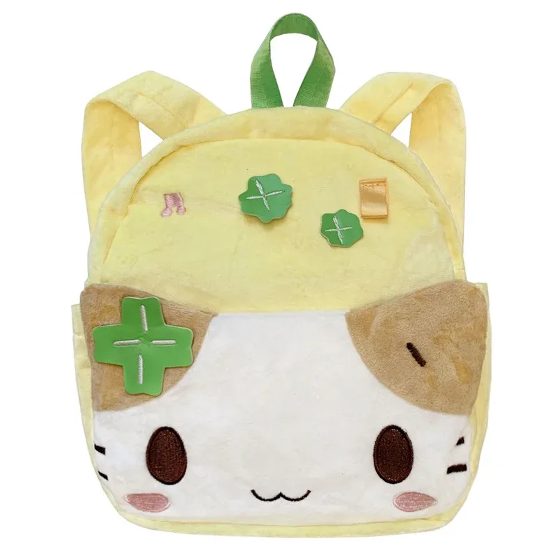 masyumaro fluffy fuwa nyanko cat peluche petit sac à dos kawaii mignon mini sacs pour femmes filles