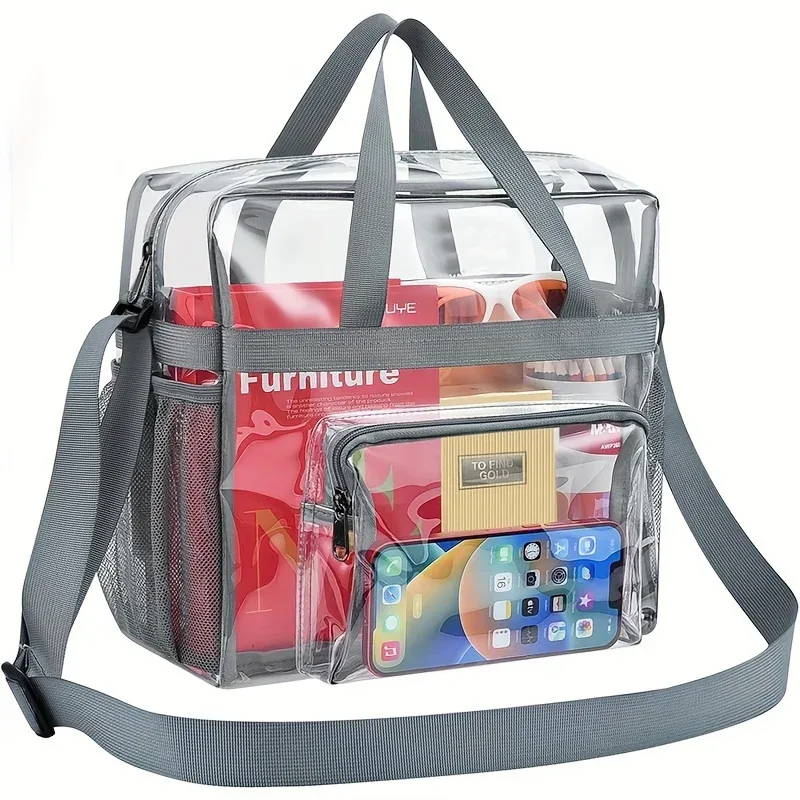 sac de voyage portable en pvc de grande capacité et design transparent pour une organisation et un lavage faciles