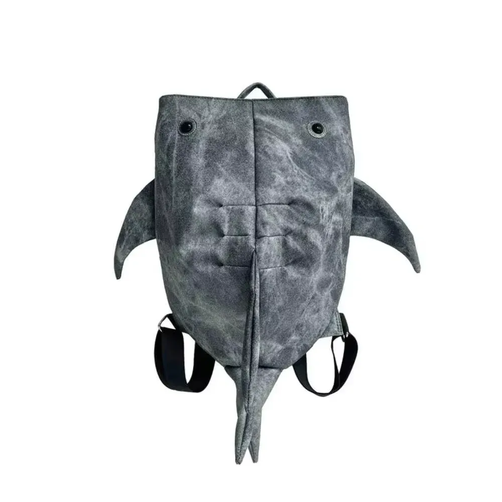 y2k – sac à dos drôle en forme de requin baleine, sac de voyage durable de grande capacité pour femmes et hommes, mignon sac à dos de dessin animé en plein air, cartable d'étudiant
