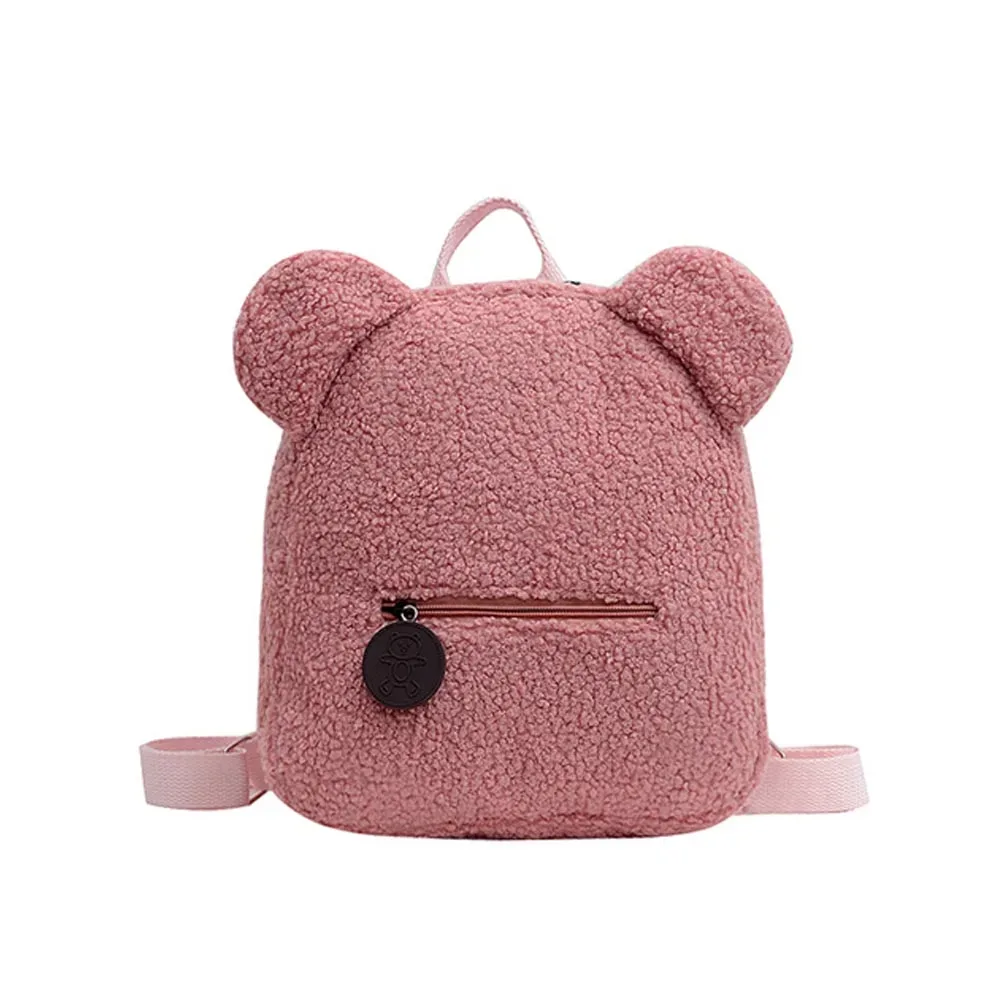 sac à dos en peluche ours personnalisé fait main avec nom, sac de marche, sac de campus, sac à bandoulière brodé pour enfants automne-hiver