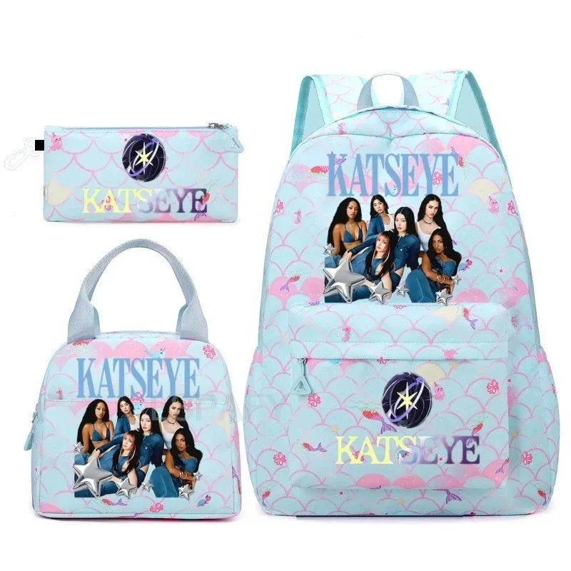 sac à dos tendance katseye amusant pour filles, enfants, étudiants, sac à dos double épaule, sac de voyage pour adolescents, sac à crayons, sac à déjeuner, sac à livres, cartable
