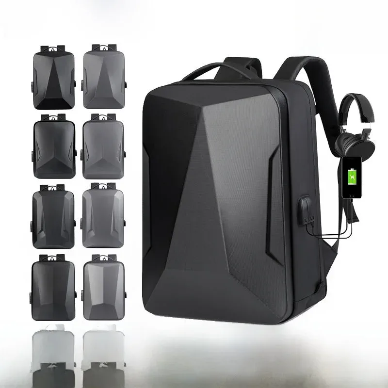 sac à dos professionnel pour homme, coque rigide, grande capacité, avec port usb, poignée télescopique, étanche, pour ordinateur portable 16 pouces, idéal pour les voyages