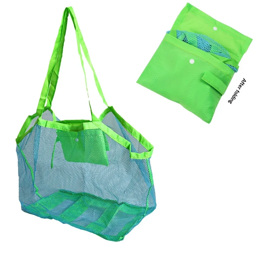 sac de plage en maille anti-sable pour enfants, sac de rangement portable pour jouets, grand sac de natation pour serviettes et organisateur de maquillage pour femmes, 1 pièce