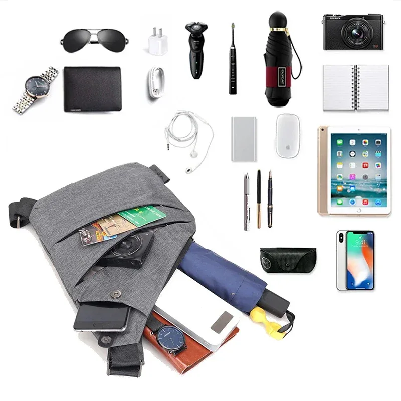 dienqi anti-vol hommes sac de poitrine étanche poitrine pack voyage poche personnelle tactique mâle sac à bandoulière poitrine sac à bandoulière pauch