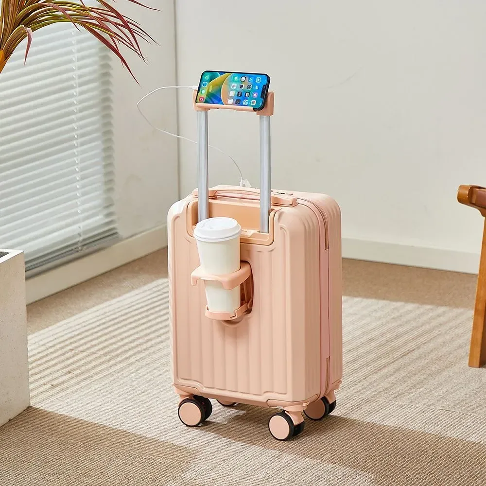 dernier modèle valise d'embarquement valise de voyage bagage de voyage portable avec porte-gobelet et support pour téléphone pour une valise facile à transporter