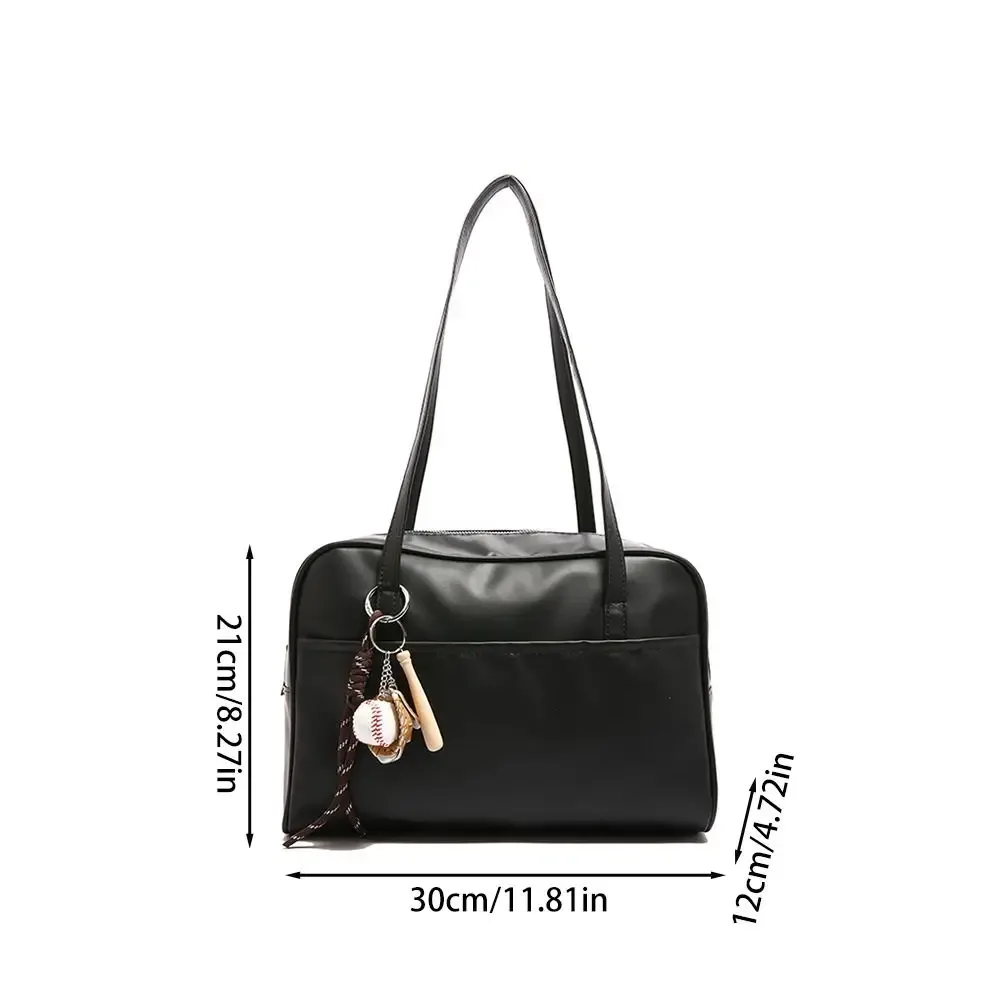 nouveau sac à bandoulière en cuir pu grande capacité avec pendentif sacs à bandoulière sac fourre-tout femmes