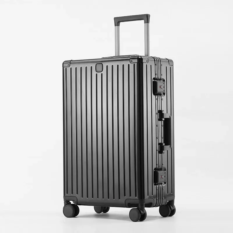 sushimu 100% valise de voyage en alliage d'aluminium-magnésium bagage roulant 20/24/28 pouces chariot bagages valise de cabine à main