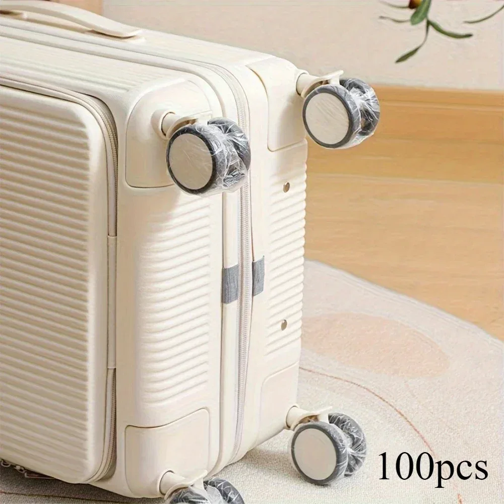 housse de protection jetable pour roue de bagage, 50/100 pièces, anti-poussière, universelle, pour roue, pied de bagage, film de protection