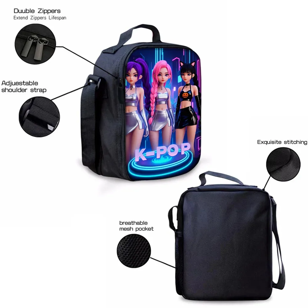 sac à dos imprimé groupe k-pop, léger, grande capacité, pour l'école, le voyage, avec sac à bandoulière, sac à crayons, cadeau parfait, 3 pièces