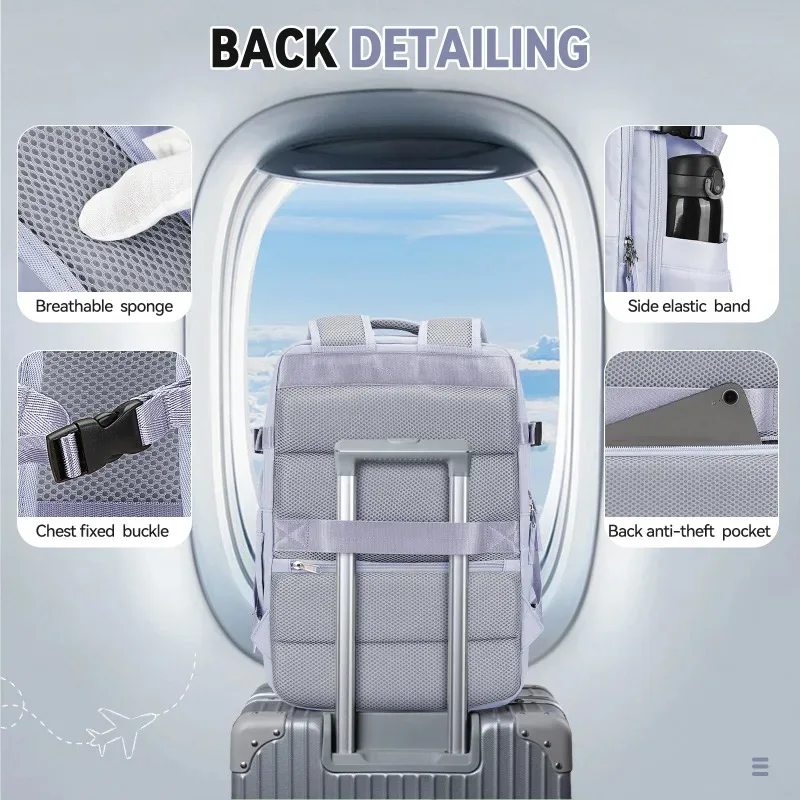 sac à dos de voyage en nylon de haute qualité pour femmes, grande capacité, sacs à dos de cabine pour ryanair, sac à dos pour ordinateur portable d'affaires pour hommes.