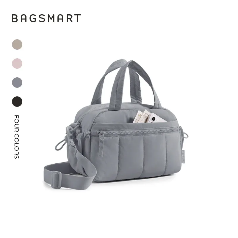 sac voyage polyester noir pochette bandoulière poignée supérieure poches zippées latérales avant usage week-end loisirs étudiants femmes