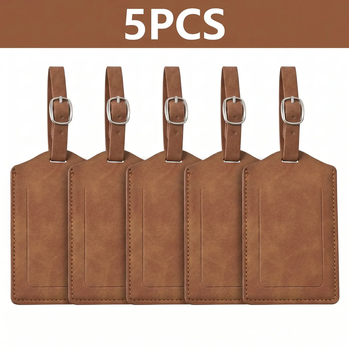 étiquettes de bagage en cuir pu, 3/5/8/10 pièces, avec boucle métallique réglable, anti-perte, étiquette d'identification de valise, étiquettes de bagage de voyage colorées