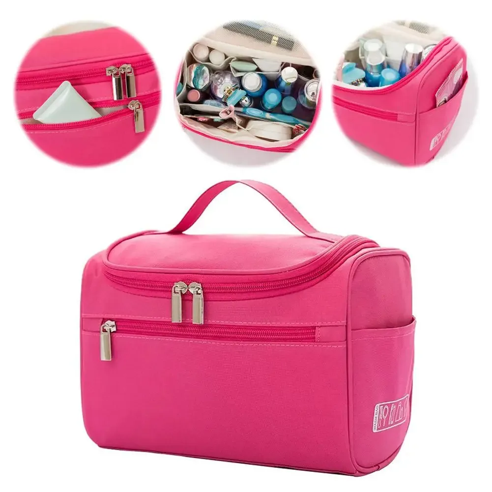 sac de maquillage imperméable avec crochet de suspension et plusieurs poches, sacs cosmétiques pour les essentiels de voyage, trousse de toilette pour femmes et hommes ﻿
