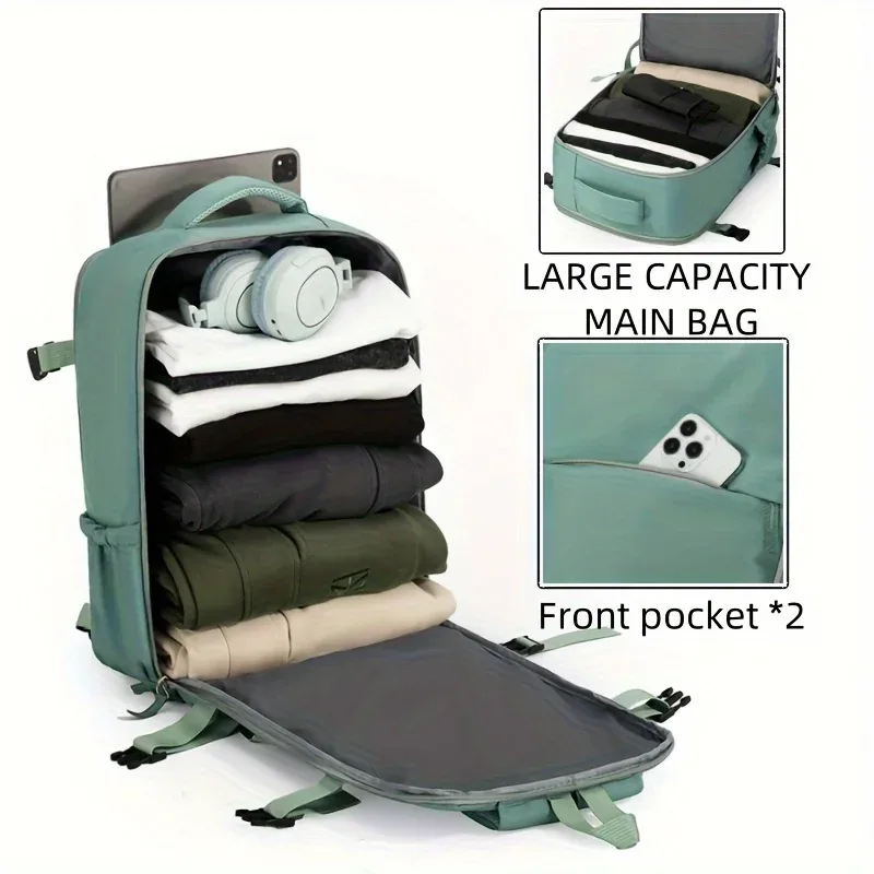 sac à dos de voyage ouvert avec compartiment à chaussures indépendant, grande capacité, imperméable, pour ordinateur portable, idéal pour les voyages d'affaires et les vacances