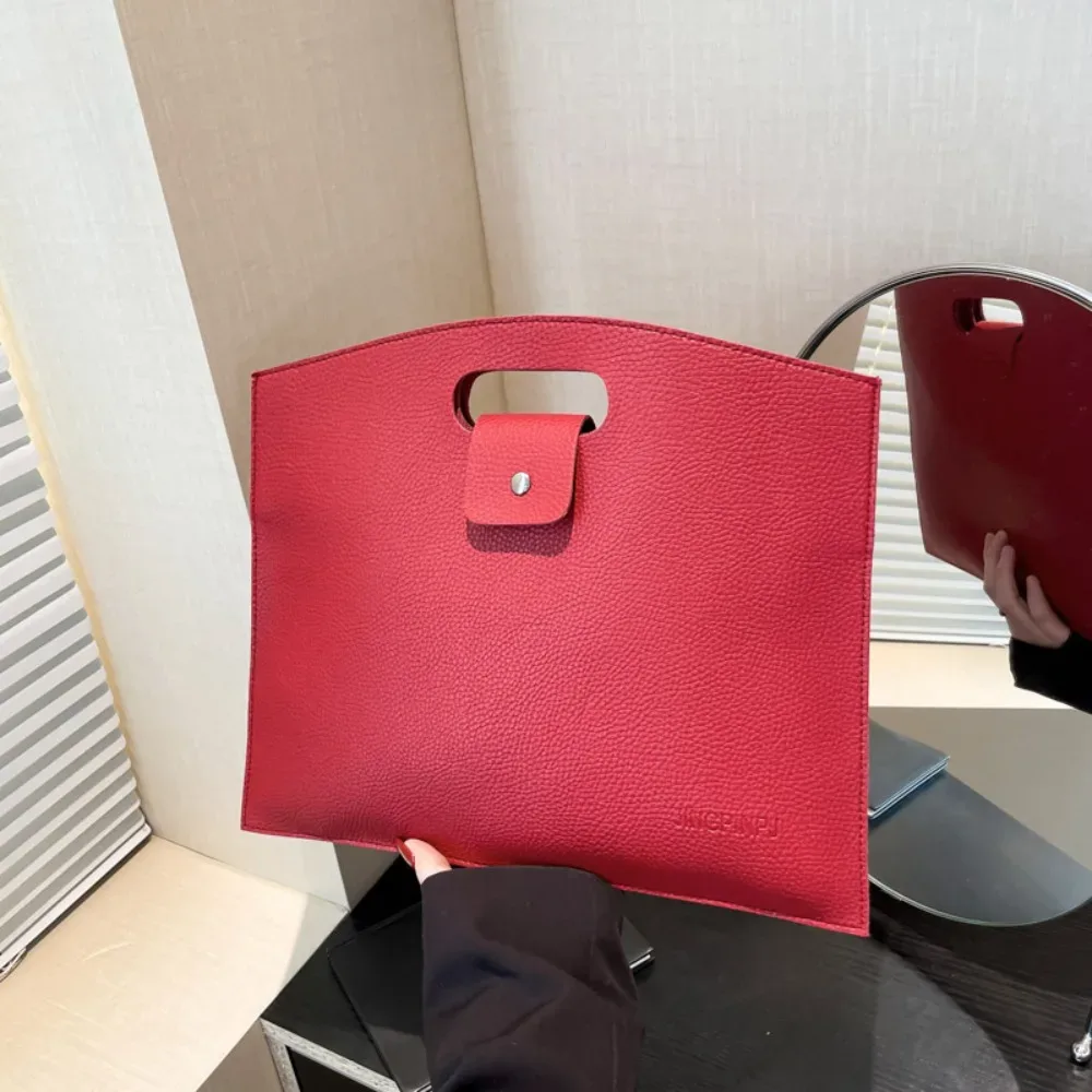 sac fourre-tout décontracté en pu pour documents de bureau, couleur unie, sac pour ordinateur portable, sac de fichiers, sac à main de grande capacité, porte-documents d'extérieur