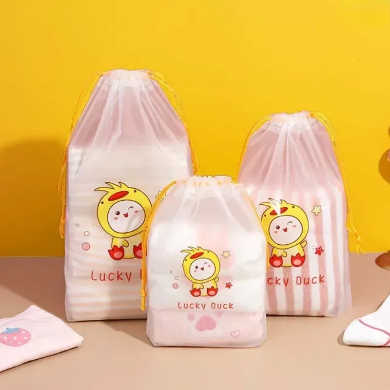 sac de rangement de voyage en plein air, mignon pvc étanche transparent conviviale ré, sac de proximité wstring, sac de toilette cosmétique portable, trousse de toilette, ensemble de 3 pièces