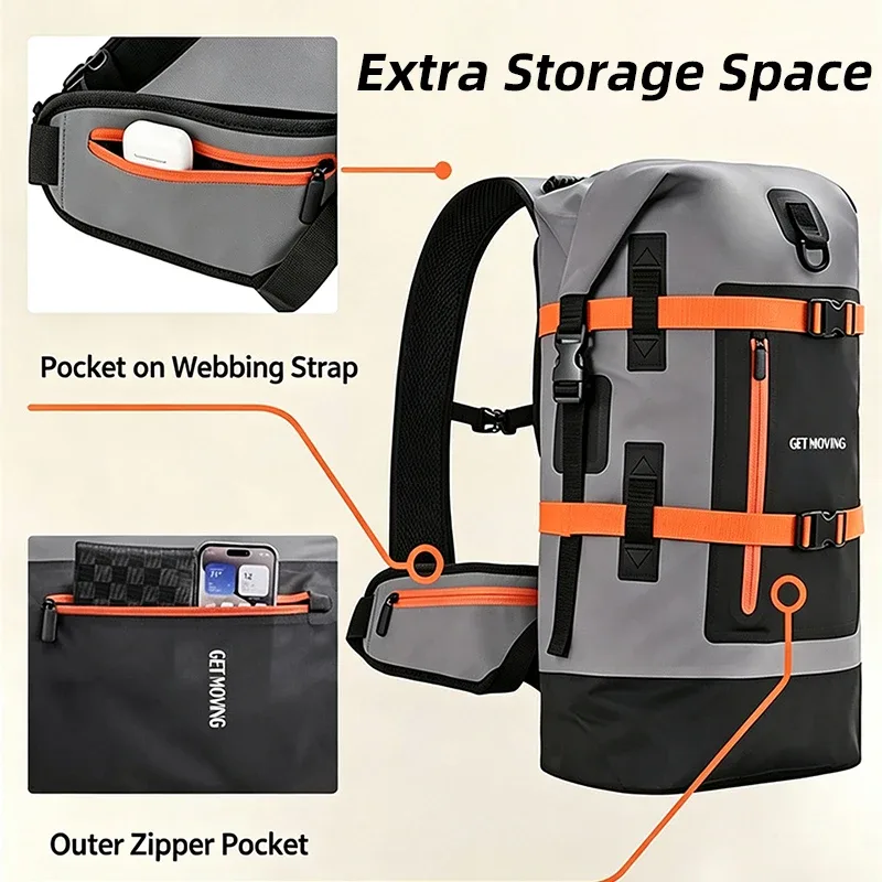 sac à dos imperméable d'extérieur 40l, résistant à l'usure, grande capacité, sac pour ordinateur portable, sac à dos de voyage décontracté, sac à dos d'escalade