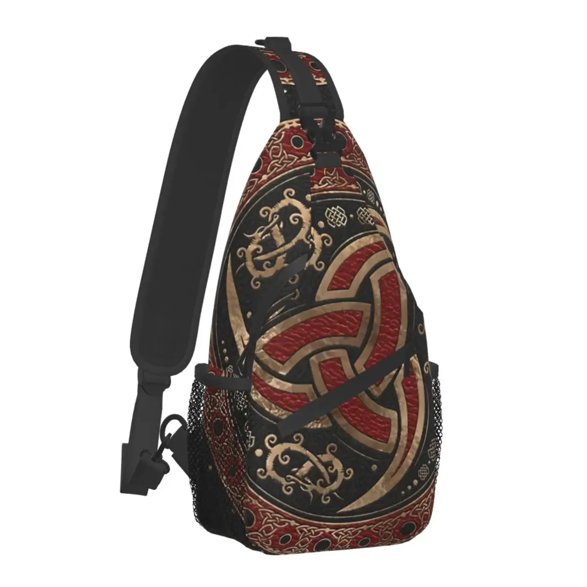 mythologie nordique viking sac à bandoulière sport arbre de vie triquetra sac de poitrine unisexe femmes homme mode épaule sacs à dos voyage