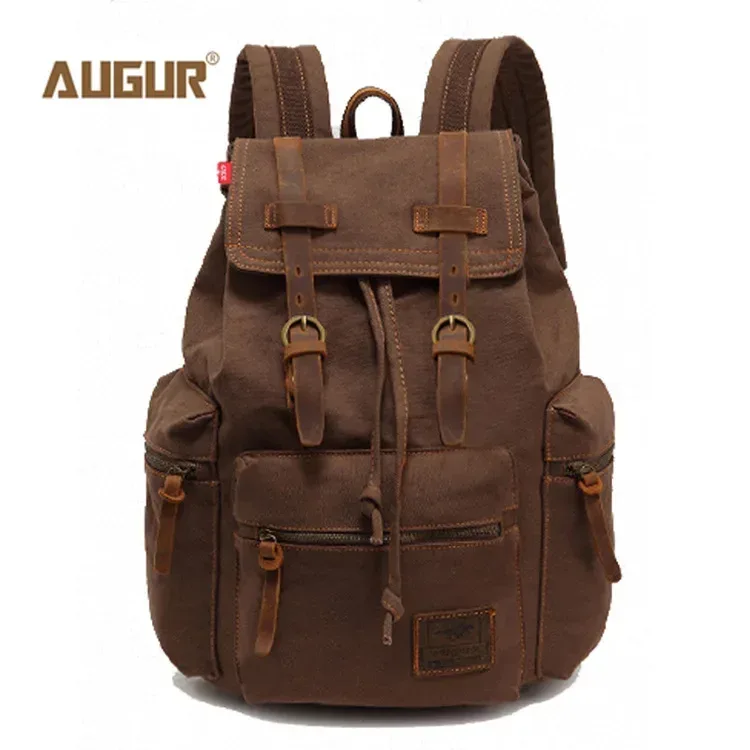 sacoche toile cuir brun marron clairs poignées souple bandoulière arquée vintage voyage ordinateur portable grande capacité