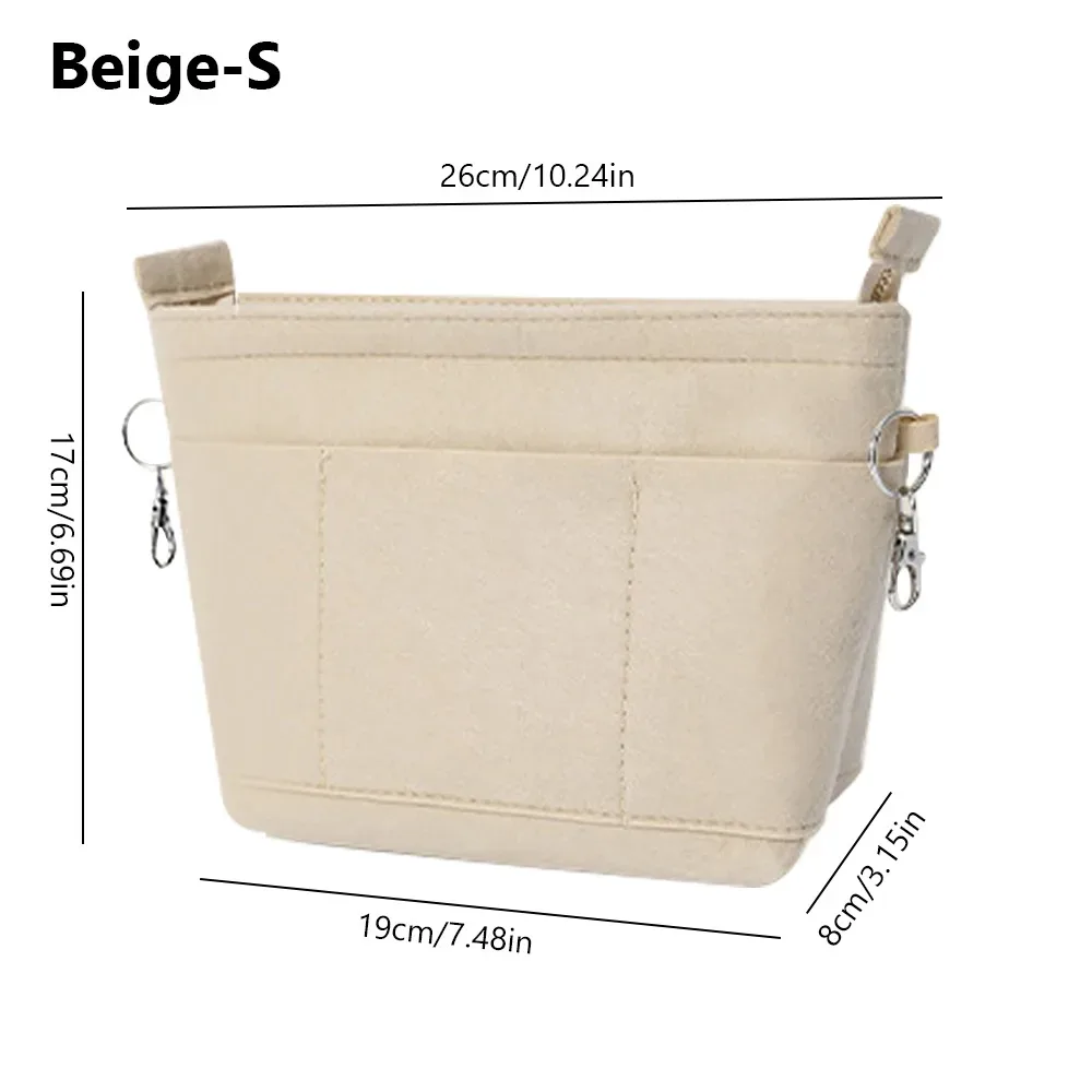 organisateur de sac à main en feutre multi-poches, support de sac interne, grande capacité, portable, pour rangement et organisation