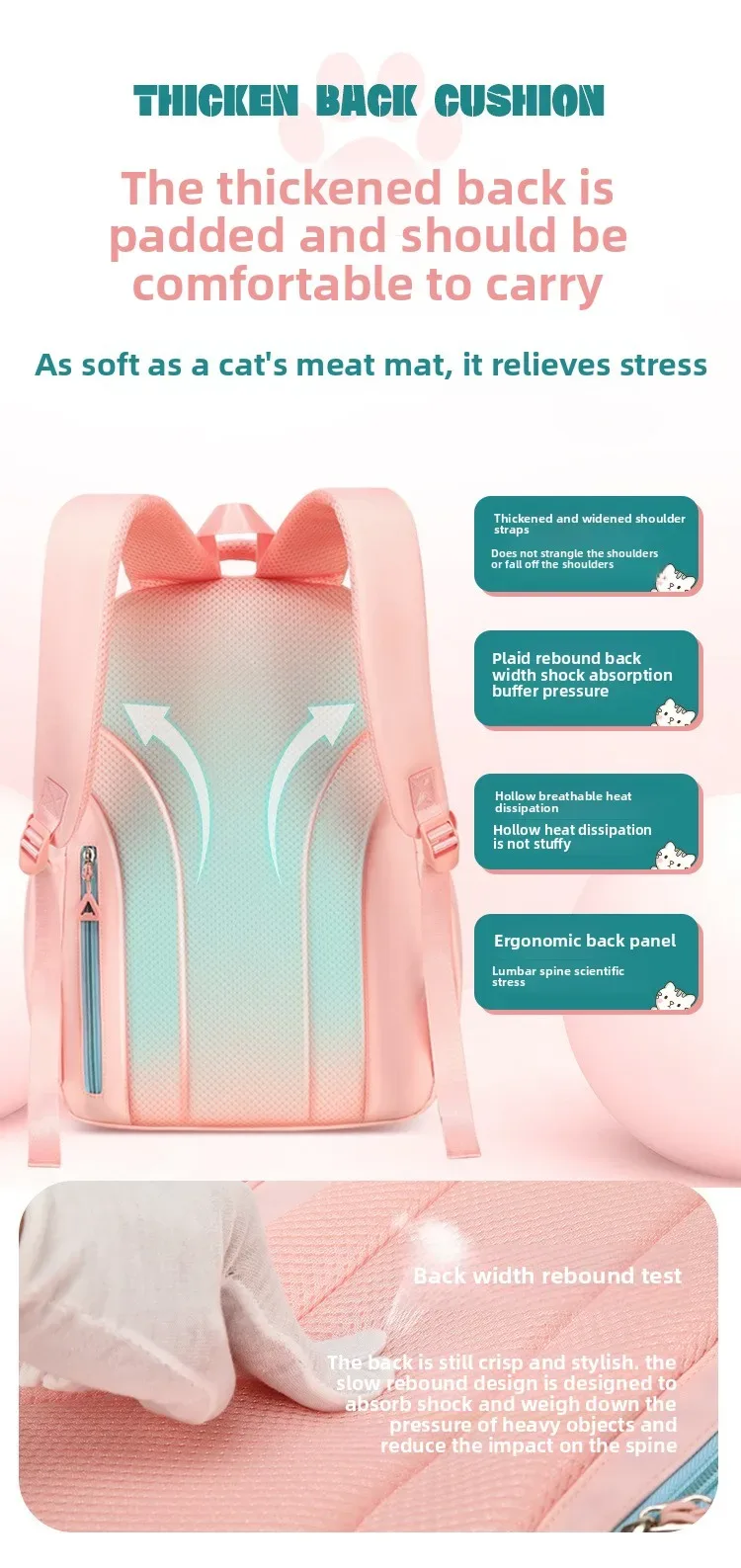 sac à dos scolaire avec pendentif en perles pour filles, en nylon imperméable, sac à dos pour adolescents, sac à dos pour étudiantes, sac à dos de voyage pour femmes, sacs kawaii.