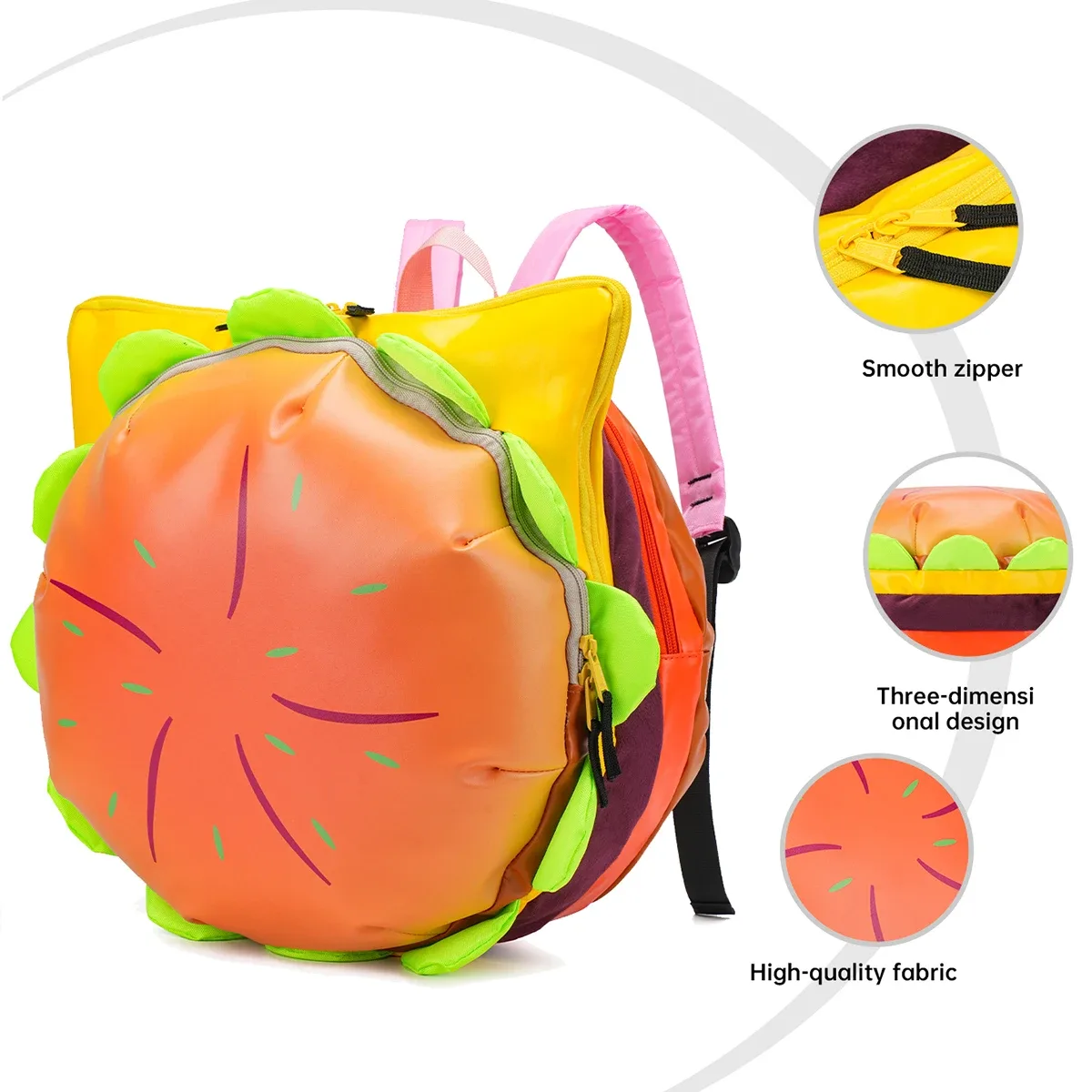 sacs à dos pour enfants, sacs à dos pour filles de l'école primaire, sacs à dos pour collégiennes, sacs à dos d'anniversaire en forme de hamburger, sacs à dos mignons et esthétiques pour lycéennes