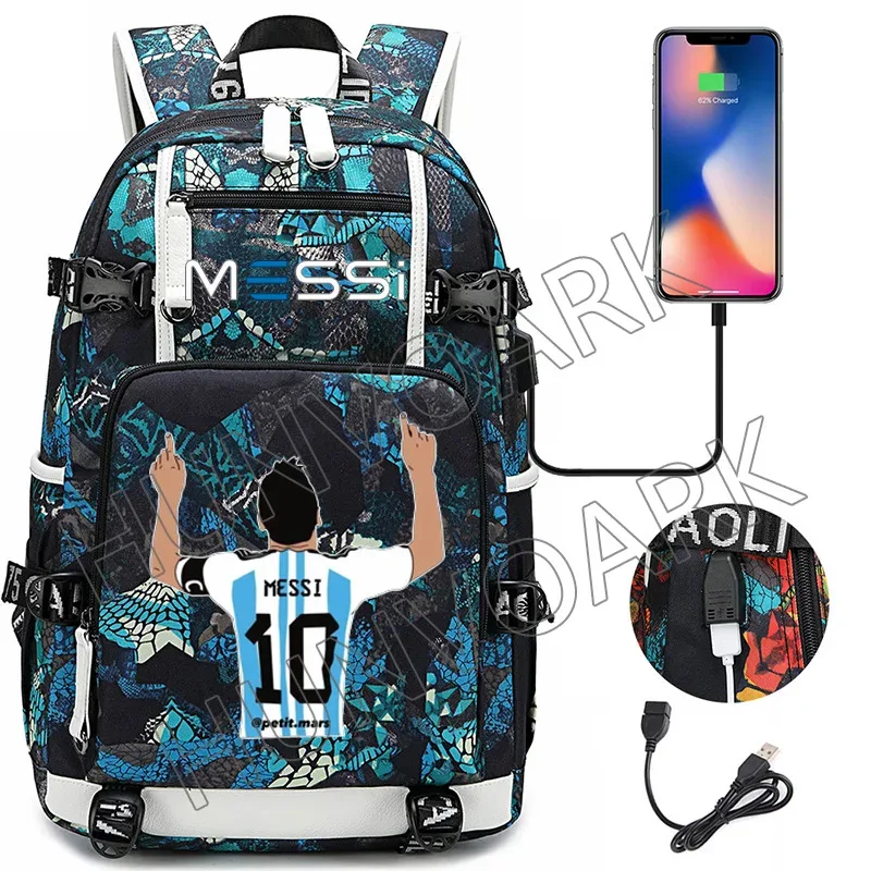 messi-sac à dos camsolomon pour adolescents, sac d'école pour filles, garçons, femmes, hommes, cartable pour étudiants du milieu, grand ordinateur portable