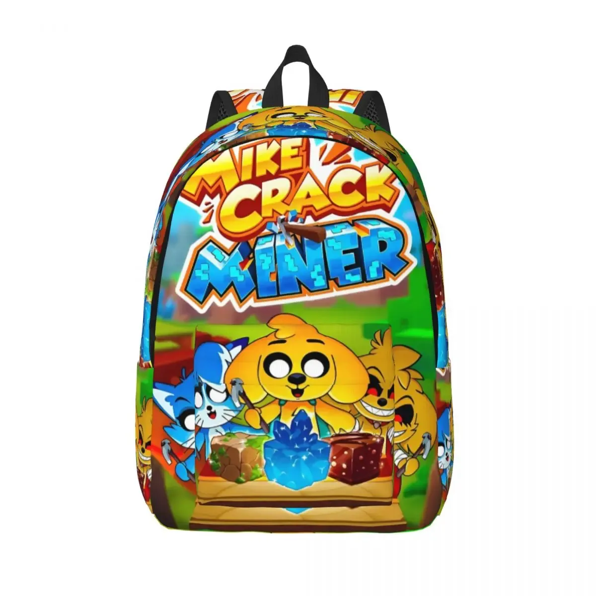 kawaill mikecracked miner sac à dos pour hommes femmes mode anime chiens étudiant travail sac à dos collège toile sacs cadeau