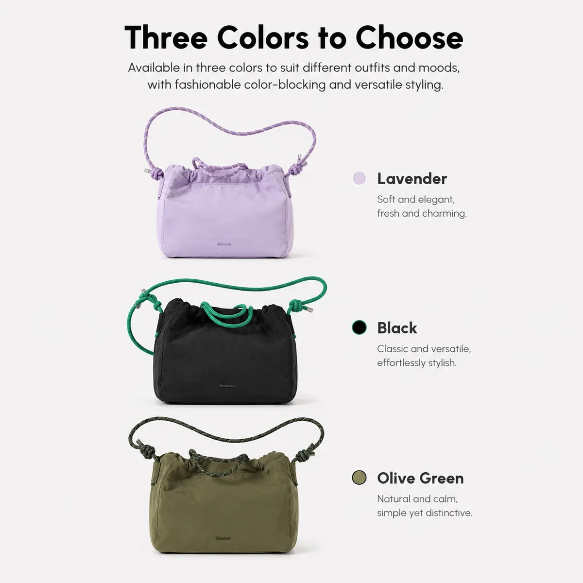 sac fourre-tout à cordon de grande capacité, sac à main léger en nylon de 9,5 l, sac à bandoulière imperméable pour femmes, sac à bandoulière multi-positions