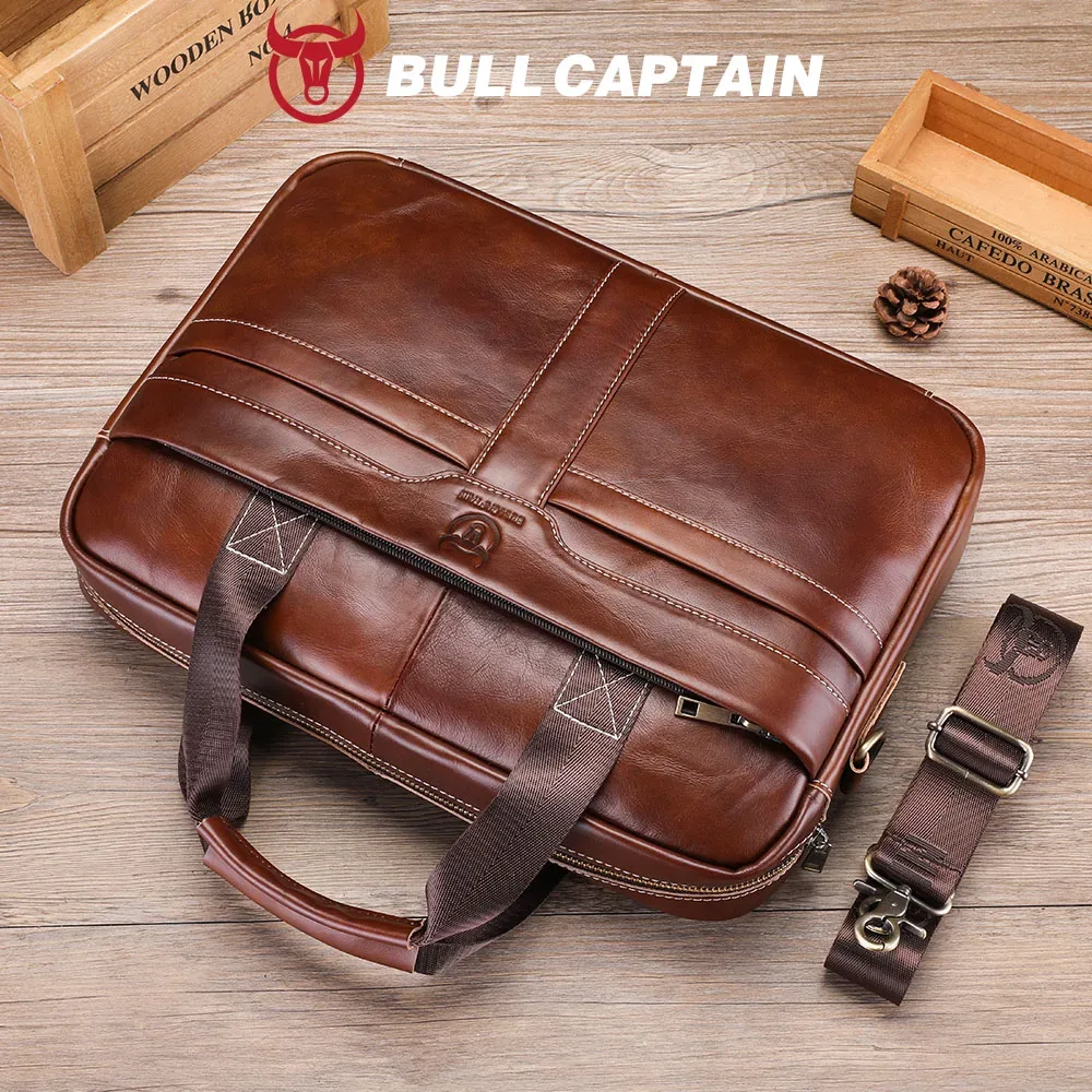 porte documents cuir véritable cuir vache blanc marron rectangle poignée supérieure bandoulière amovible loquet usage professionnel voyage affaires