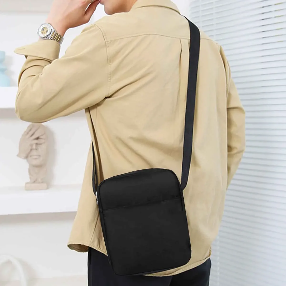 sac à bandoulière décontracté pour hommes, capacité de sac, matériau léger, sac à bandoulière latéral adapté aux amis, la famille, les voisins, cadeau