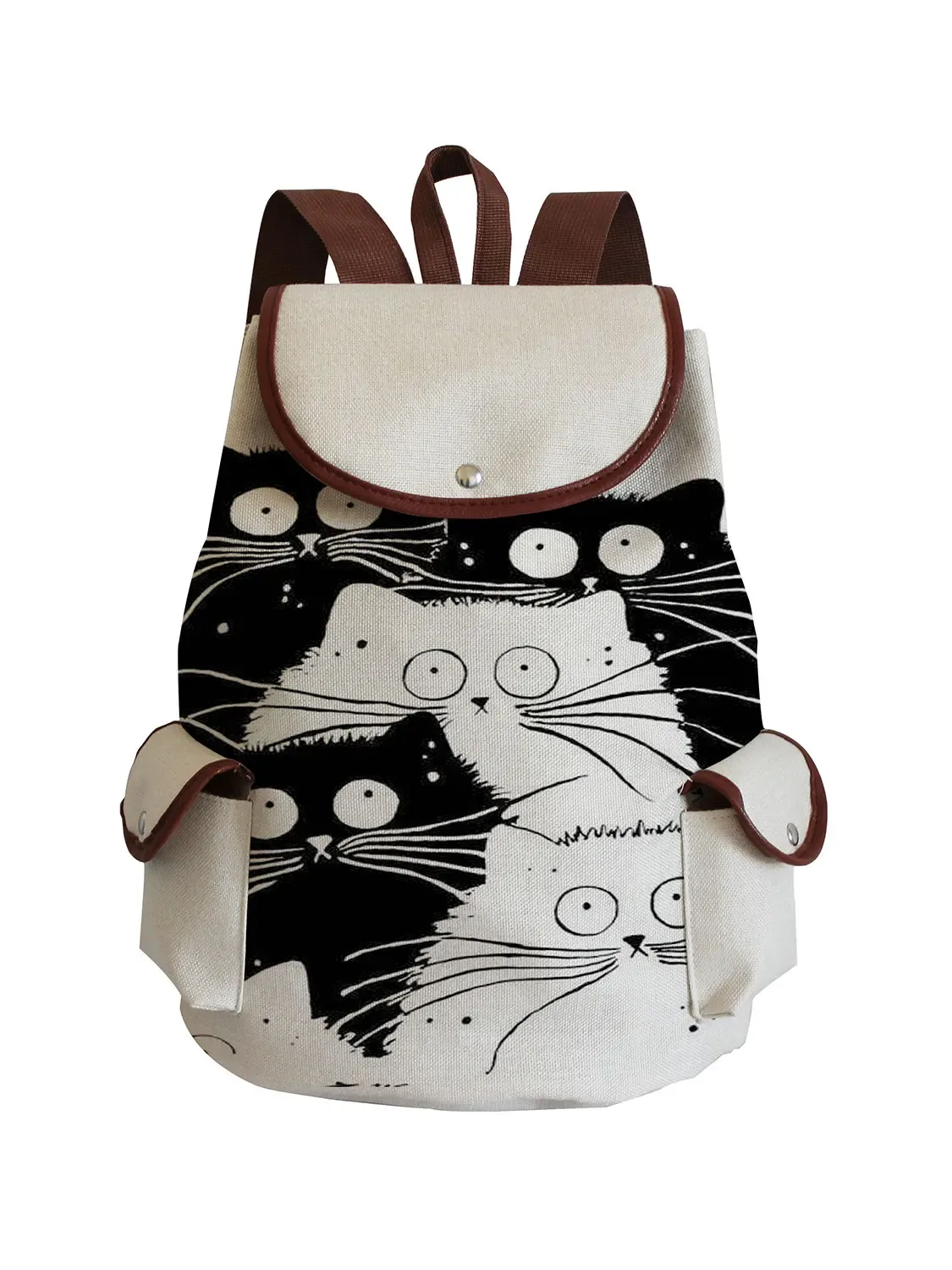 sac à dos imprimé chat mignon de dessin animé pour adolescentes, sac d'école, sac à dos de voyage de grande capacité, sac à dos de proximité pour filles, mode pour femmes